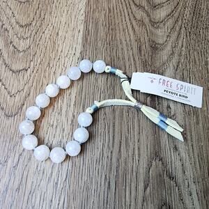 Peyote Bird Women Wrist Bracelet Genuine Stone Leather